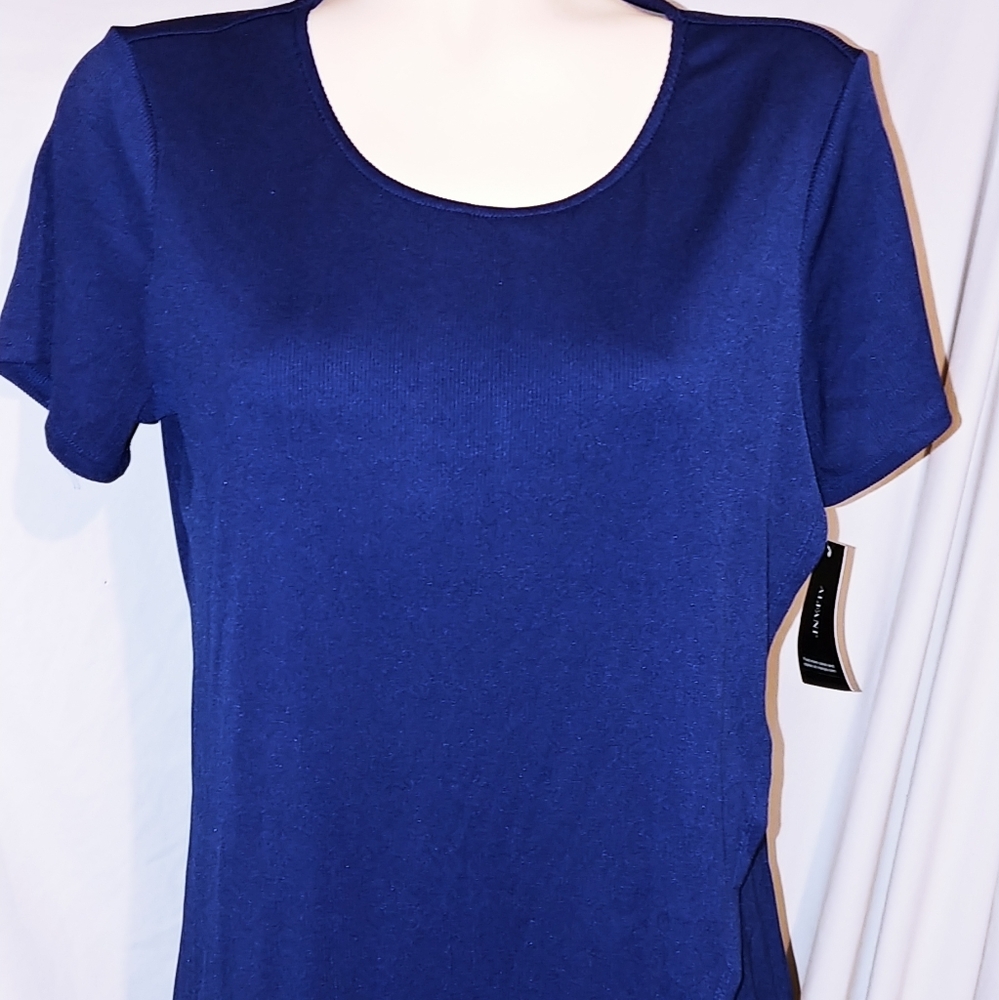 Navy blue ribbed Dressy tee shirt,NEW